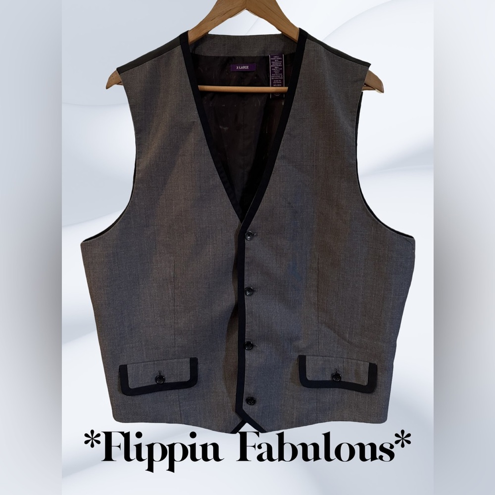 American Rag~ Men’s Grey/Black Vest size X-LARGE